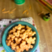 A small blue bowl of Mickey-shaped cheese crackers are the perfect Disney-inspired savory treat.
